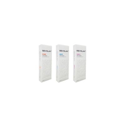 횡단 연결 된 피부 필러 Revolax 피부 필러 얼굴 라인 감소 및 부피 회복을위한 얇은 깊은 Sub-Q 주사 수립물