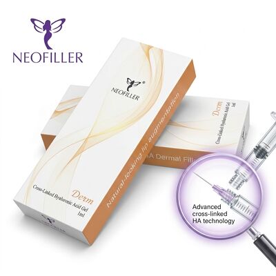 생체 적합성 1ml 히알루론산 피부 필러 교차 결합 주사용 젤 24개월 유효 얼굴 볼륨 복원