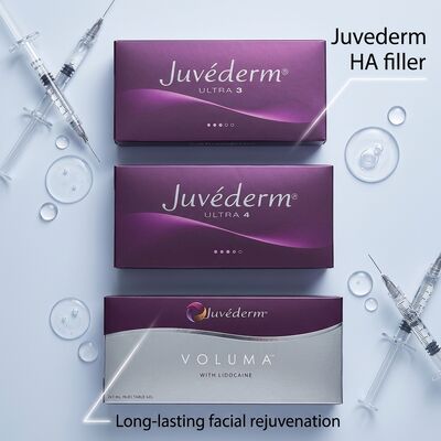 젤 포뮬레이션 Juvederm Dermal Filler 2 x 1ml 부피 하부 피부 주입 깊이 의료 화장품 용 용도로 적합합니다.