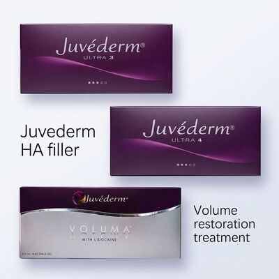 젤 포뮬레이션 Juvederm Dermal Filler 2 x 1ml 부피 하부 피부 주입 깊이 의료 화장품 용 용도로 적합합니다.
