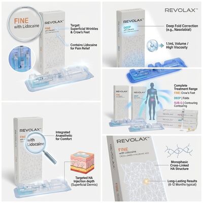Revolax Sub-Q 턱 붓기 모노파지 크로스 링크드 히알루론산 피부 붓기 1.1ml 턱 붓기